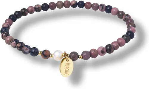 Vista 20 de Morchic - Pulsera elástica con cuentas de gemas naturales de 4 mm para mujeres, con perlas de agua dulce, regalo de cumpleaños de gemas energéticas