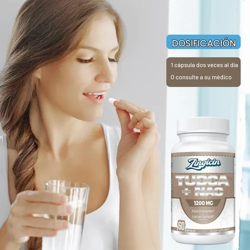 Vista 7 de TUDCA con suplemento NAC 1200mg - 60 cápsulas, 1 paquete