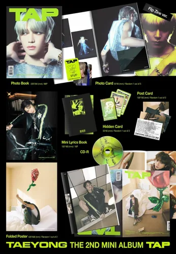 Vista 3 de DREAMUS NCT Taeyong TAP 2º contenido del mini álbum+tarjeta fotográfica+seguimiento sellado TAE Yong (3 versiones Set (SMini no incluido))