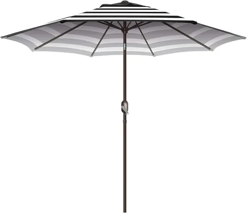 Vista 12 de Sombrilla de patio de 7.5 pies/9 pies, sombrilla de piscina con protección UV con poste resistente, sombrilla para exteriores con botón