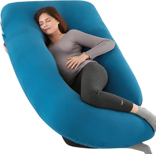 Vista 16 de Elover - Almohada de embarazo en forma de U, soporte de maternidad de cuerpo completo