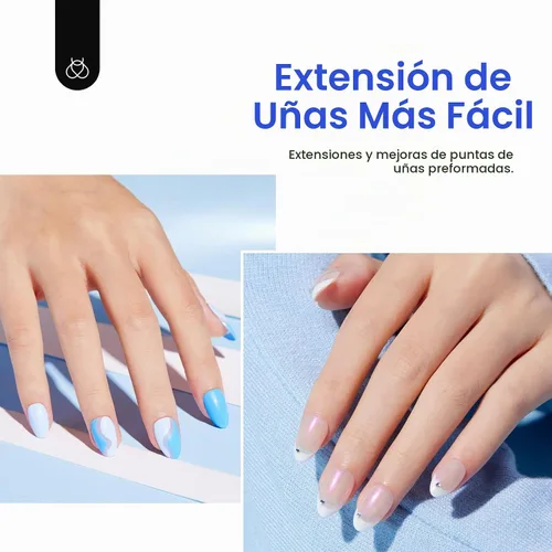 Vista 3 de Beetles - Kit de uñas de gel de almendra, 504 piezas de almendra Juego de puntas de uñas de gel fáciles de extensión de uñas con base de pegamento