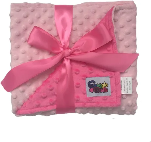 Vista 7 de Manta de bebé suave unisex reversible para niños Minky Dot - (crema/gris)