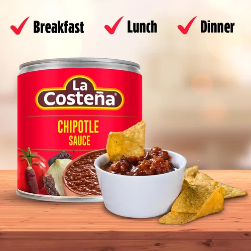 Vista 5 de La Costeña Chipotle Salsa Para adobos, cocinar y más Lata de 7.76 onzas (paquete de 24)