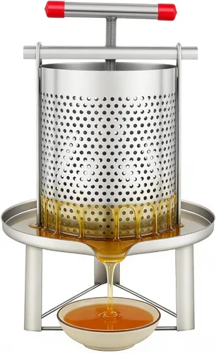Vista 10 de Fruit Wine Press 1.6 Gallon Stainless Steel Manual Juice Maker 100% Nature Juice Making, Apple Grape Berry Vegetables Crusher, Olive Oil Cider