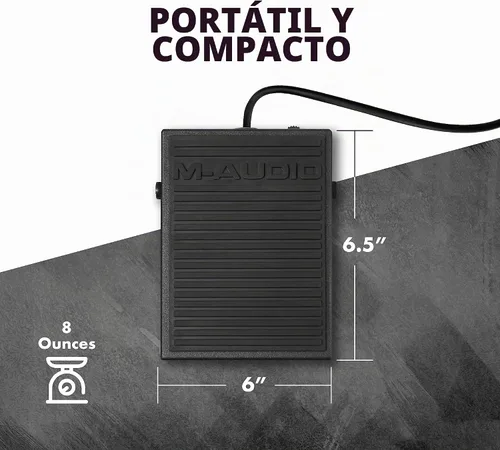 Vista 5 de M-AUDIO SP-1 Pedal de sostenimiento universal para teclados MIDI, pianos digitales, pianos eléctricos y más