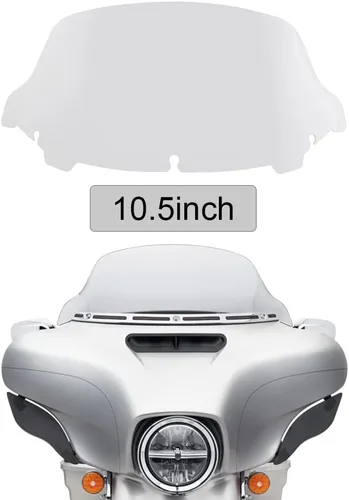 Vista 18 de Parabrisas ondulado negro de 4.5 pulgadas compatible con Harley Davidson Touring Street Glide/Electra Glide/Ultra Limited/Tri Glide FLHT FLHX FLHXS