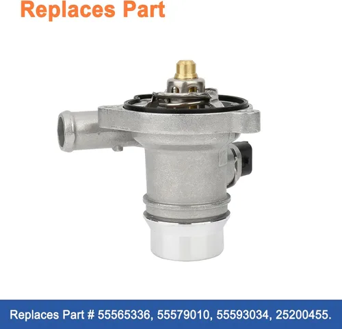 Vista 2 de Conjunto de carcasa de termostato de refrigerante de motor de aluminio mejorado (1 unidad). Compatible con Buick Encore 2013-2020 Chevy Cruze