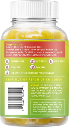 Vista 8 de BeLive Gomitas de magnesio de 200 mg - 60 unidades Suplementos de glicinato de magnesio para relajación, alivio del estrés y sueño para adultos