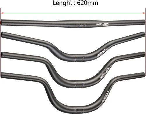 Vista 11 de Manillar elevado para bicicleta Boenoea 25.4/31.8mm Longitud 620mm, de aleación de aluminio, (50mm 90mm 120mm), Negro