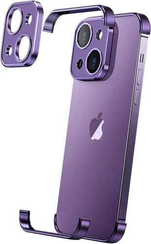 Vista 13 de Losin Funda compatible con iPhone 15 con protector de lente de cámara, metal de aluminio, sin marco, diseño sin bordes, delgada y ligera, a prueba