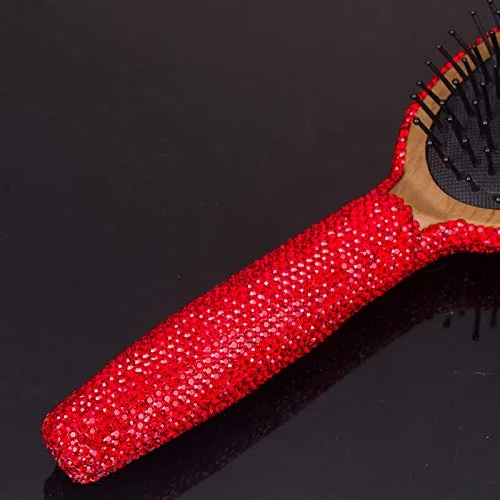 Vista 4 de Bling - Cepillo suave y desenredante para mujeres, niñas, masaje de cabello húmedo y seco (rojo01)