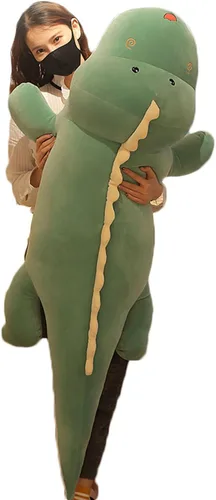 Vista 7 de Almohada de peluche de dinosaurio, linda muñeca de dinosaurio grande, almohada anmial de felpa grande, regalo para cumpleaños de niños, San