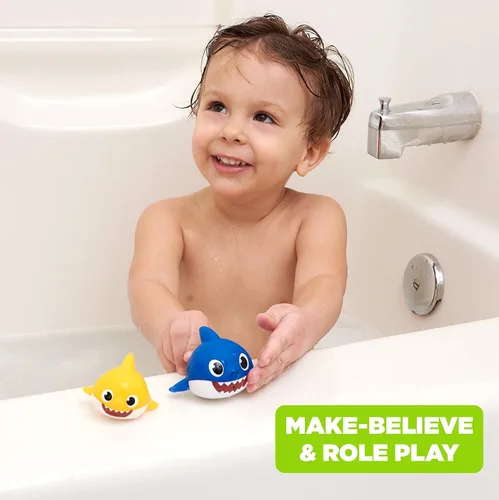 Vista 3 de Pinkfong Baby Shark - Squirters de baño, paquete de 2, Baby & Daddy Shark
