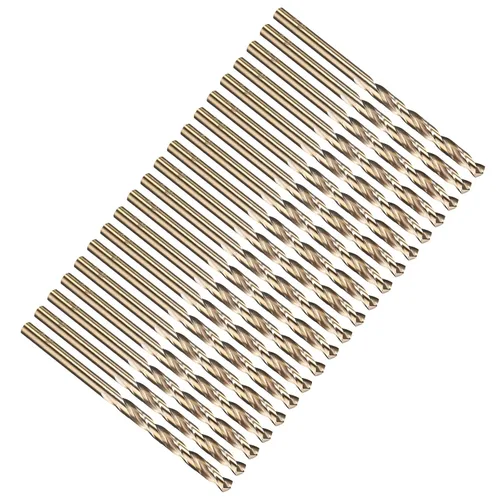 Vista 200 de PATIKIL Broca Jobber de 0.039 in, vástago recto M35 cobalto 5% acero de alta velocidad 135° acabado dorado para metal duro de acero inoxidable - 2
