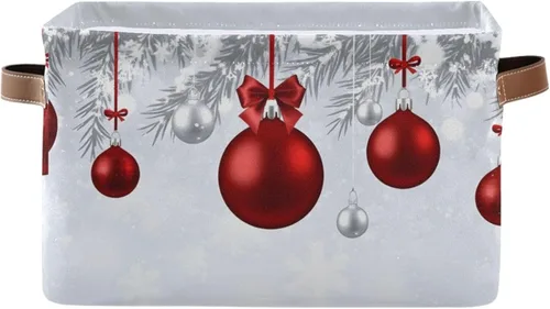 Vista 9 de senya Cesta de Navidad, bolas de Navidad, copos de nieve, plegable, de tela, plegable, bolsa organizadora para almacenamiento de ropa