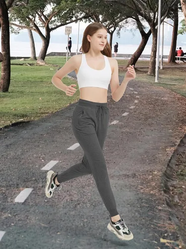 Vista 8 de SEVEGO Pantalones deportivos de algodón ligero con bolsillos con cremallera para mujer, 30323436