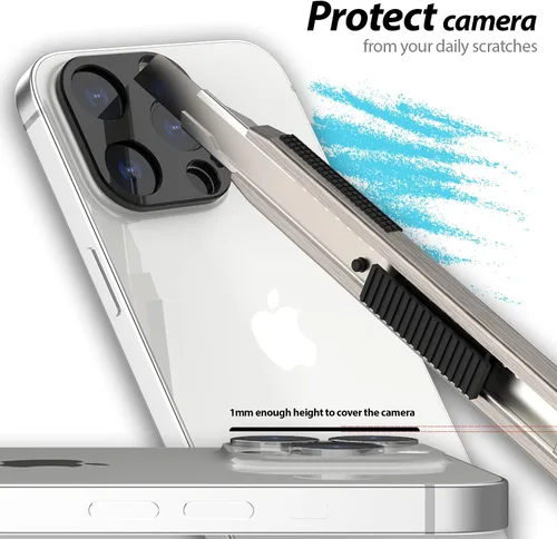 Vista 3 de Whitestone - Protector de cámara para Apple iPhone 13 (6.1 pulgadas), instalación con un solo toque, protector de lente de cámara resistente a