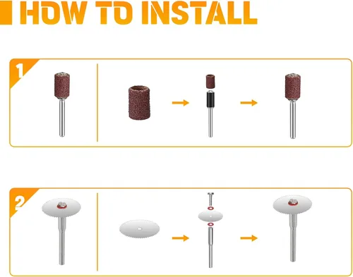 Vista 4 de HARDELL Kit de 69 piezas de accesorios para herramientas rotativas con mandriles de 1.0/1.6/2.3mm para pequeños proyectos de bricolaje, corte