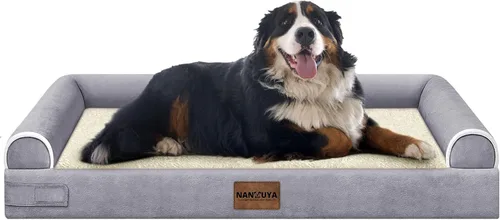 Vista 81 de NANUYA - Cama ortopédica para perros de tamaño mediano/grande, lavable: Camas con almohada para perros de tamaño mediano/grande, sofá de espuma