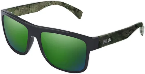 Vista 22 de HUK Gafas de sol, lentes polarizadas con marcos de rendimiento, gafas de sol para pesca, deportes y exteriores (Challenge) Espejo azul/negro mate