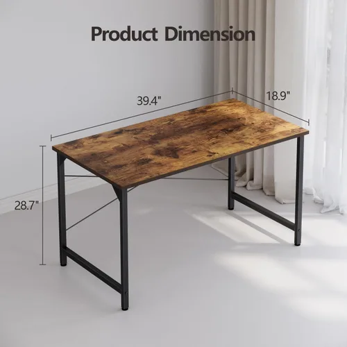 Vista 3 de FEZIBO Escritorio de computadora de 40 pulgadas, escritorio pequeño para oficina en casa, mesa de PC de estilo simple moderno para el hogar
