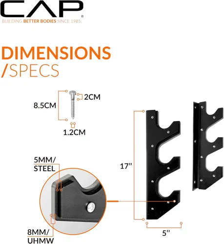 Vista 4 de CAP Barbell Horizontal Bar Wall Rack