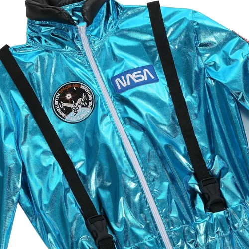 Vista 23 de GRAJTCIN Disfraz de astronauta para mujer, traje espacial brillante para Halloween, disfraz de astronauta
