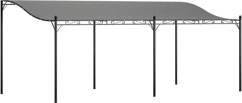 Vista 12 de Outsunny Toldo de pérgola para exteriores de 10' x 16' montado en la pared, color blanco crema