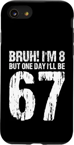 Vista 18 de Bruh I'm 8 But One-Day I'll Be 67 Retro 8th Birthday Kids Case for iPhone 17