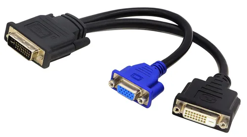 Vista 4 de Wyse - Cable divisor DVI-I a DVI-D y VGA de 10 pulgadas, doble monitor compatible con Dell OptiPlex GX620 SC280 y más