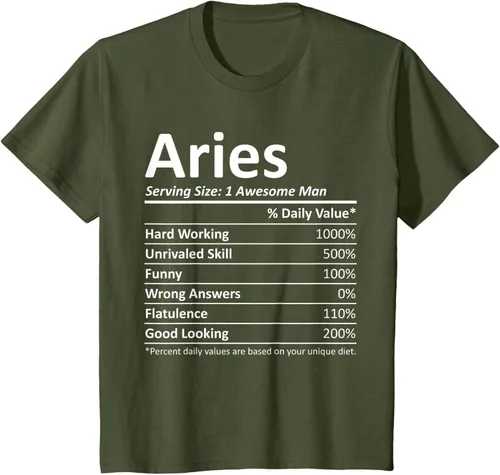 Vista 11 de ARIES Nutrition - Camiseta divertida de regalo con nombre personalizado para cumpleaños, Negro, S