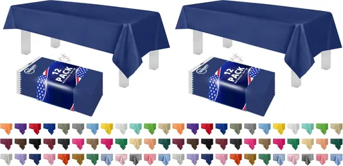 Vista 8 de Mantel de plástico de alta calidad - 54 in. x 108 pulgadas. Grandipity - Mantel rectangular (6 y 12 unidades), Agua (Aqua) Aqua Plastic table