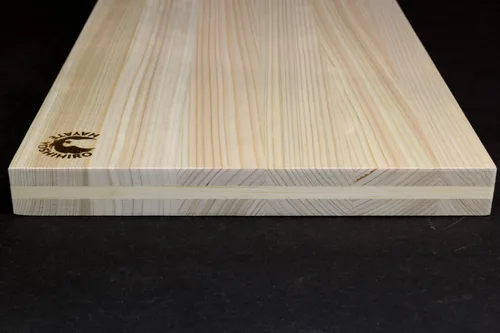Vista 3 de Yoshihiro Hinoki Cypress - Tabla de cortar con núcleo antitorsión, madera Hinoki japonesa, apta para cuchillos, grado profesional, (grande)