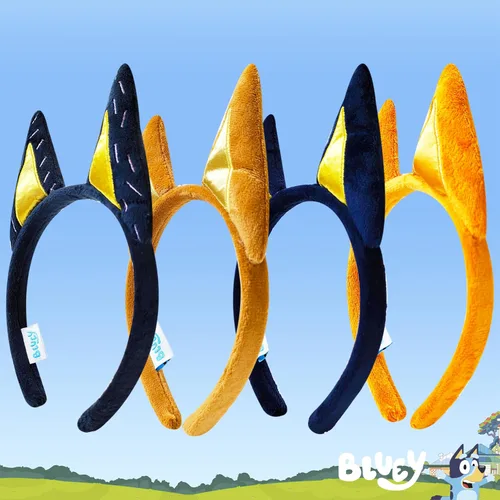 Vista 8 de LUV HER Bluey Party Supplies - 4 diademas de orejas de animal para disfraz de animales, orejas suaves de felpa, diademas elásticas familiares