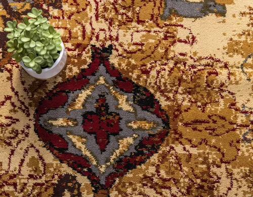 Vista 5 de Unique Loom Barista Collection - Alfombra de área - Congencis (2' 2" x 3' 1" Rectángulo, Beige/Azul)