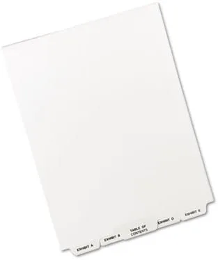 Vista 4 de Avery Avery-Style - Divisores con pestaña inferior LGL, 27 pestañas, exhibición A-Z, tamaño carta (8.5 x 11), blanco, 27 por juego (11376)