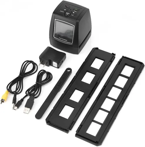 Vista 7 de Visor de diapositivas de escáner de películas, convierte 135 películas/diapositivas/negativos a fotos JPG digitales, compatible con tarjeta MMC