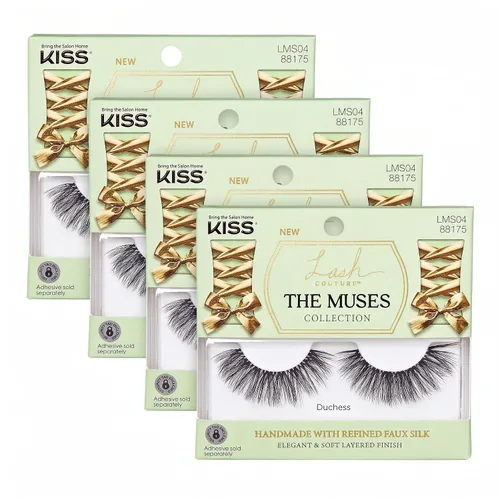 Vista 12 de KISS - Pestañas postizas de la colección Lash Couture The Muses, “Duquesa”, 16mm, negras, onduladas, hechas a mano, seda sintética refinada, banda