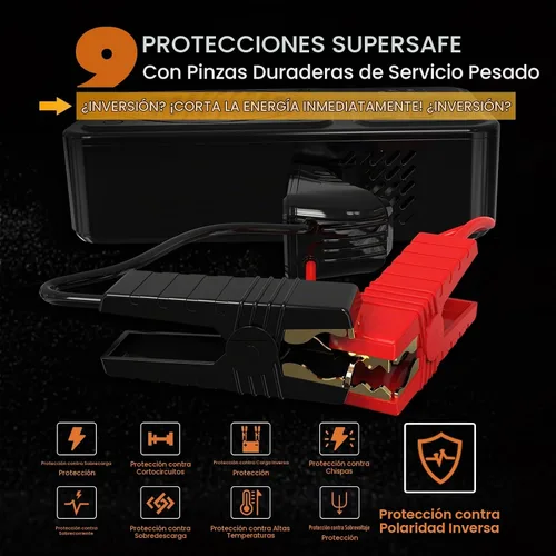 Vista 4 de 3000A Arrancador de coche portátil con compresor de aire