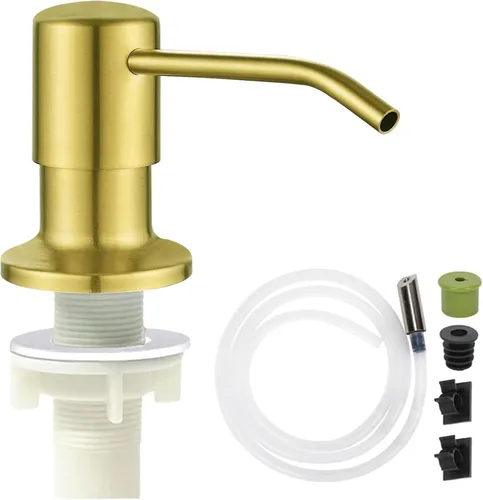 Vista 13 de Dispensador de jabón automático sin contacto para fregadero de cocina y baño, dispensador de jabón eléctrico comercial líquido de níquel cepillado