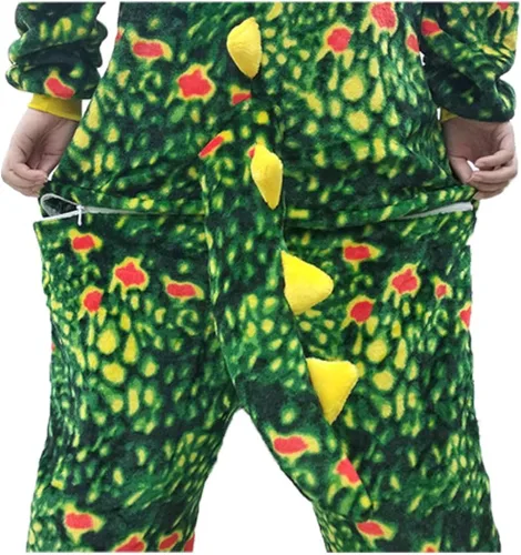 Vista 7 de Funnyparty Triceratops - Pijama de Halloween con diseño de animal disfraz de animal para adultos de una pieza unisex