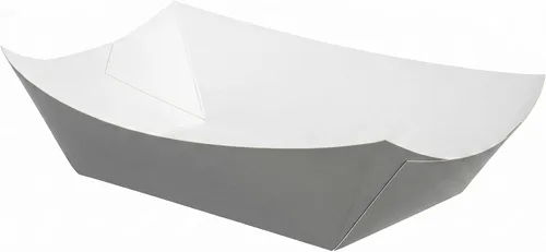 Vista 2 de Restaurantware Bio Tek - Botes de comida de 1 libra, 200 bandejas desechables de papel – Botes de comida de papel gris resistentes a la grasa