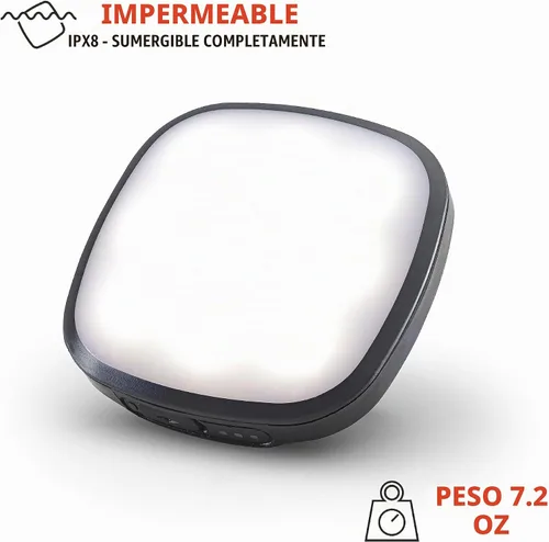Vista 2 de AMPEX Luz de camping recargable de 300 lúmenes luz blanca con modo rojo - Interruptor de bloqueo - 200 horas de tiempo de funcionamiento con carga