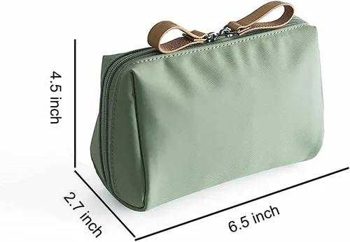 Vista 5 de Pequeña bolsa de maquillaje para bolso, bolsa de maquillaje, pequeña bolsa de cosméticos, mini bolso portátil para mujeres y niñas, Negro