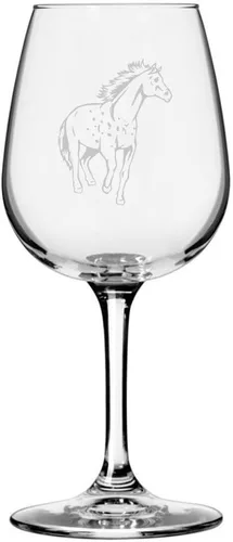 Vista 21 de Abaco Barb Body Horse - Copa de vino grabada multiusos (12.75 onzas) Unique Gifts for Horse Lovers, Personalized Wine Glasses, All-Purpose