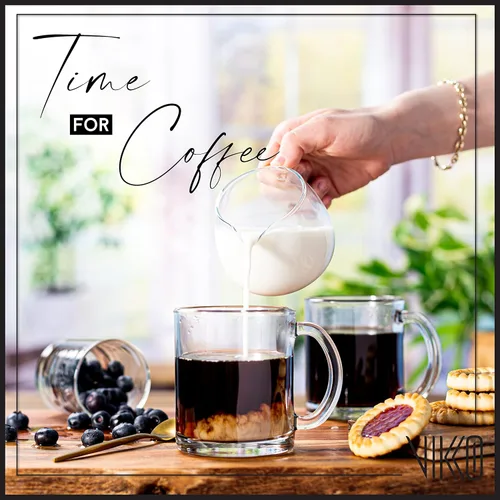 Vista 4 de Vikko Juego de 6 tazas de café de cristal, transparentes de 10.75 onzas, aptas para microondas y lavavajillas