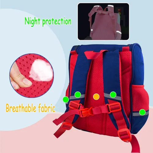 Vista 2 de IHZZ Mochila para niños para la escuela, mochila para niños con bolsa de almuerzo y estuche para lápices, mochila de astronauta para niños, mochila