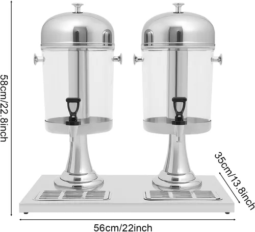 Vista 2 de Dispensador de bebidas de 4.22 galones con soporte y núcleo de hielo, recipiente comercial para bebidas frías con jarra de bebida de espita