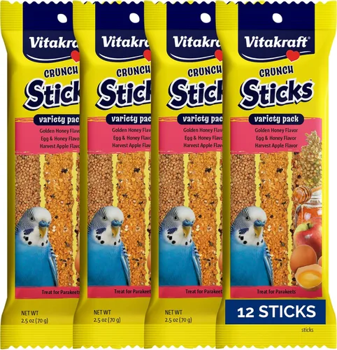 Vista 7 de Vitakraft Palitos crujientes con sésamo y plátano para periquitos de 2.11 onzas, paquete de 3
